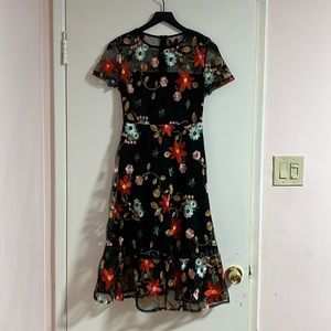 Black embroidered dress